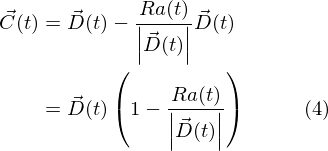 C(t) = D(t) * ( 1 - ra(t) / |D(t)| )… (4)