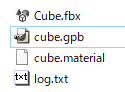 GPBファイルとmaterialファイル